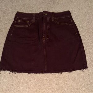 PacSun Dark Brown/ burgundy Mini denim Skirt
